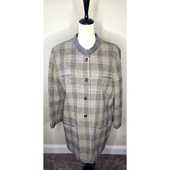 Harve Benard by Benard Holtzman Wool Plaid Womens Size 14 Lined Jacket Twead - Picture 1 of 11